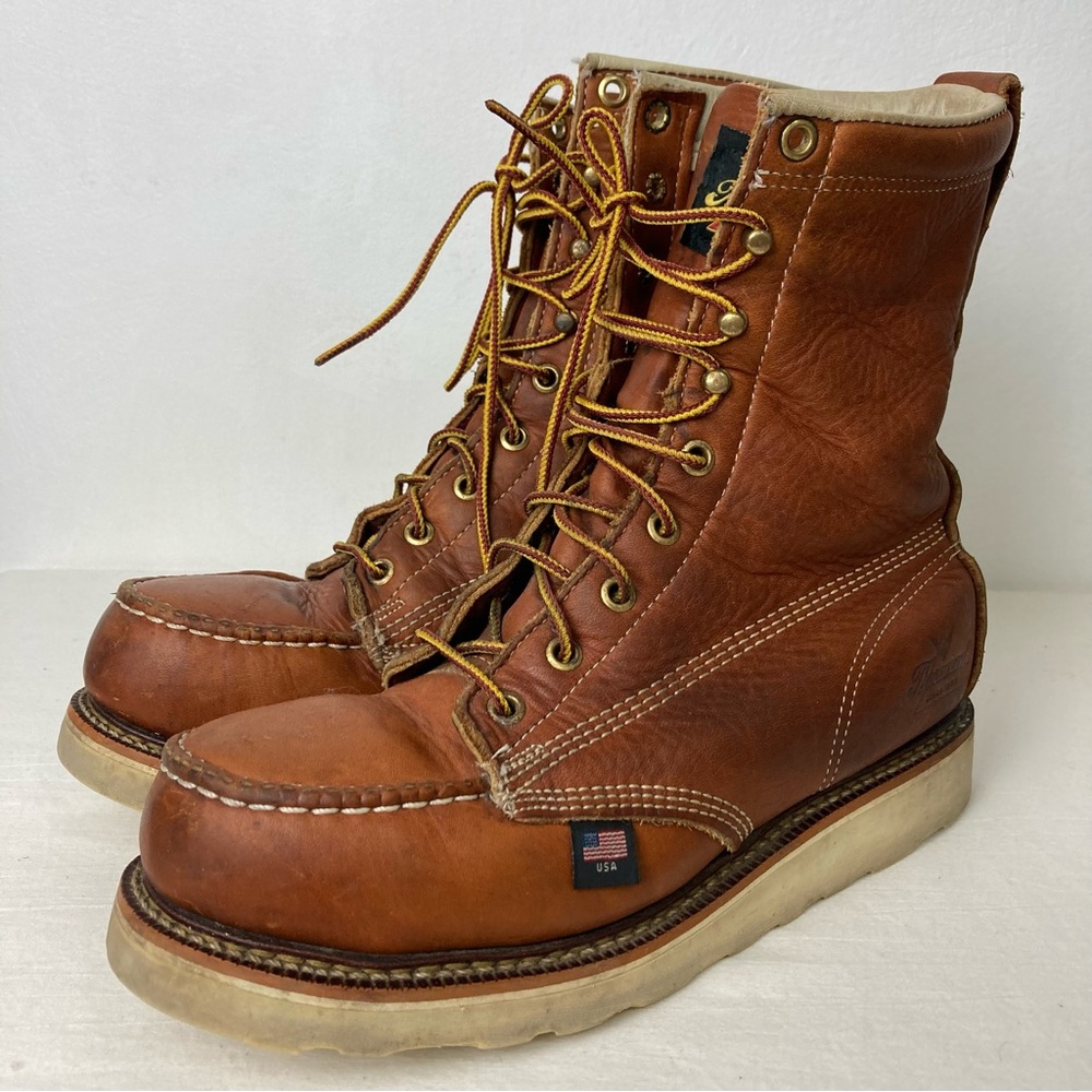 Thorogood American Heritage Tobacco Brown Leather SafetyToe Boots 6 1/2 D